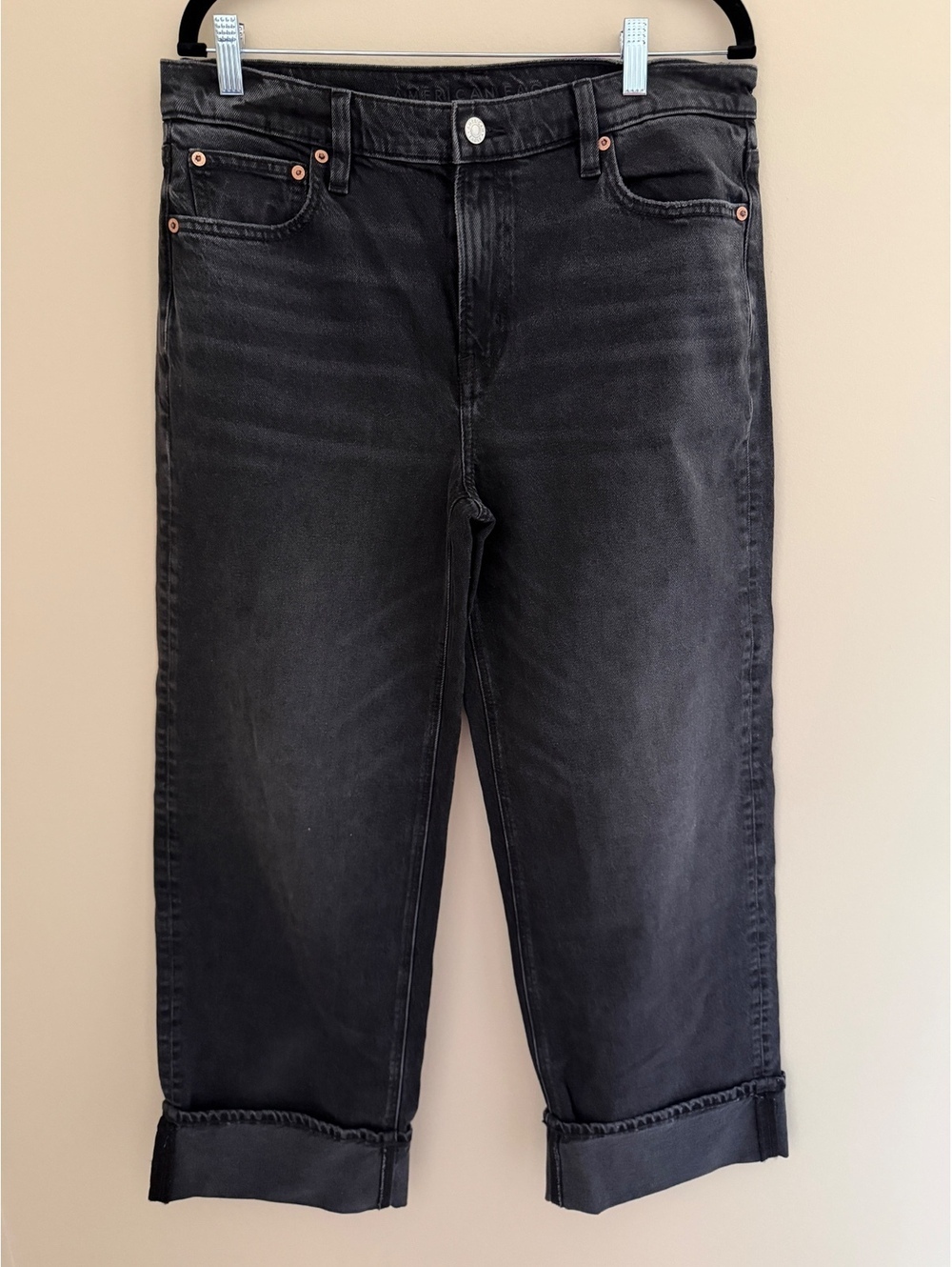 10 AE straight leg stretch, black, denim